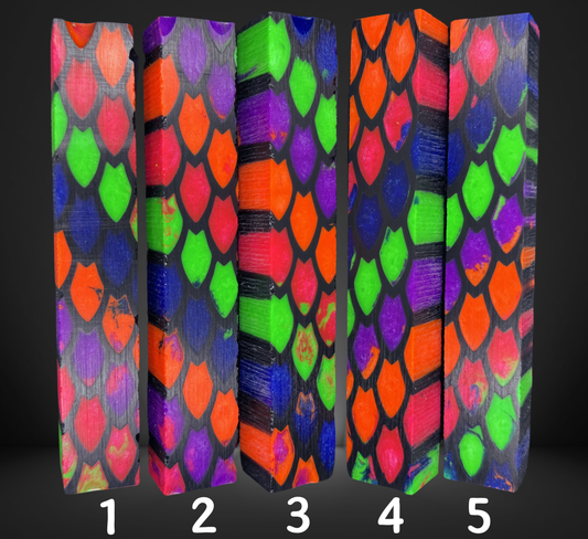 Neon Dragon Scales Pen Blank