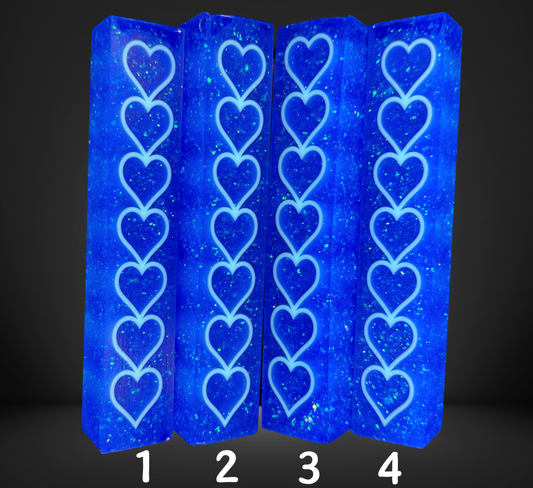 Blue Heart Pen Blank