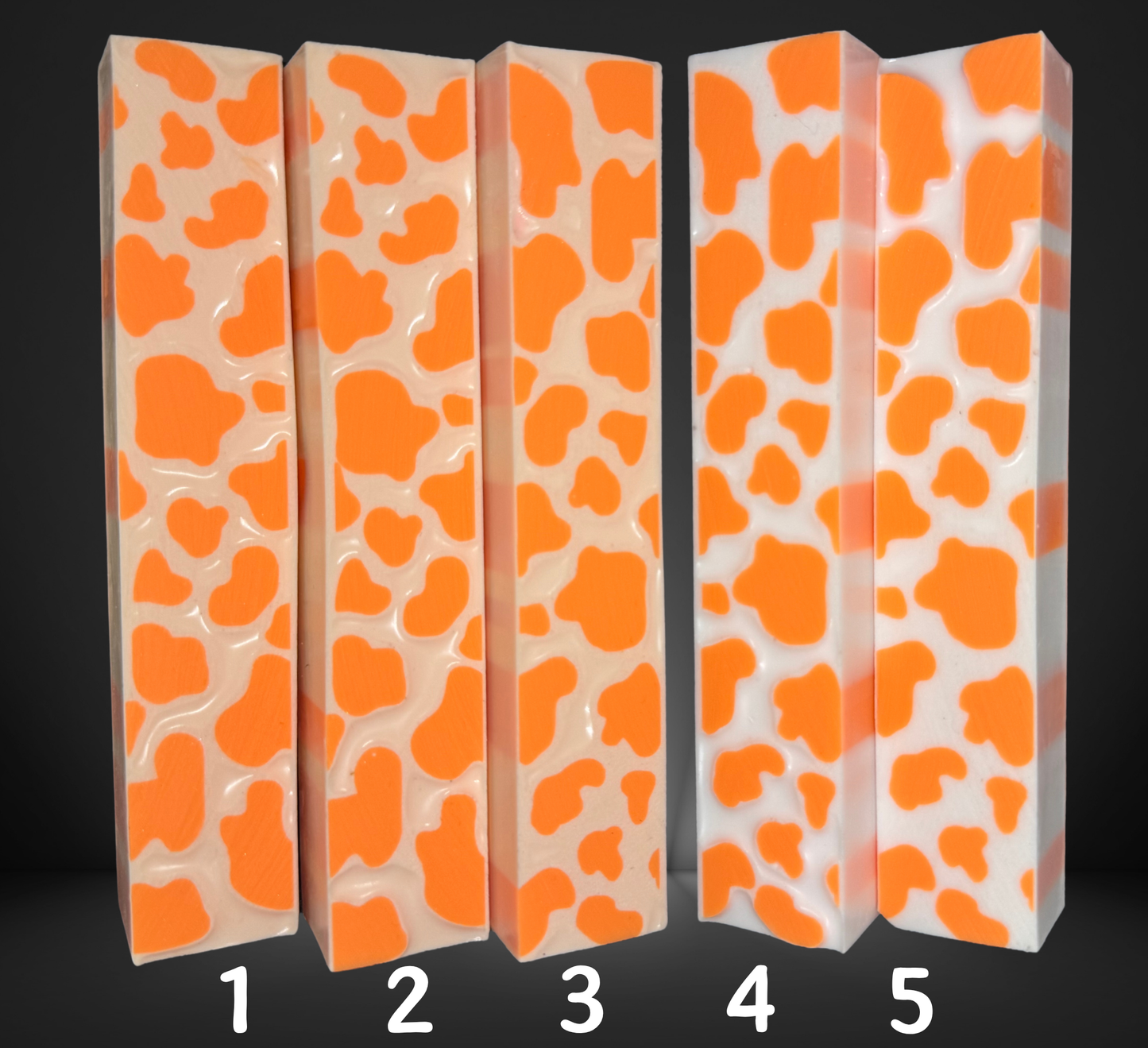 Creamsicle Cow Signature 3D Print Resin Pen Blank