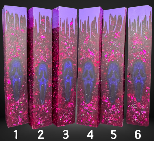Horror Ghost Purple Signature 3D Print Resin Pen Blank