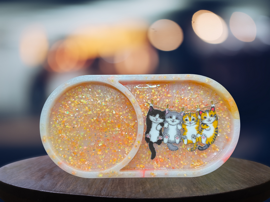 Kitties Divided Resin Tray