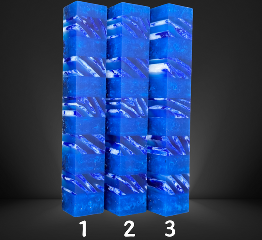 Segmented Blue Zebra Pen Blanks