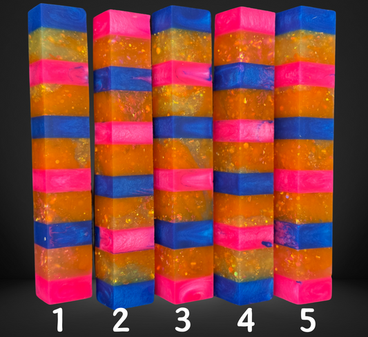 Segmented Orange Glitter Pen Blank