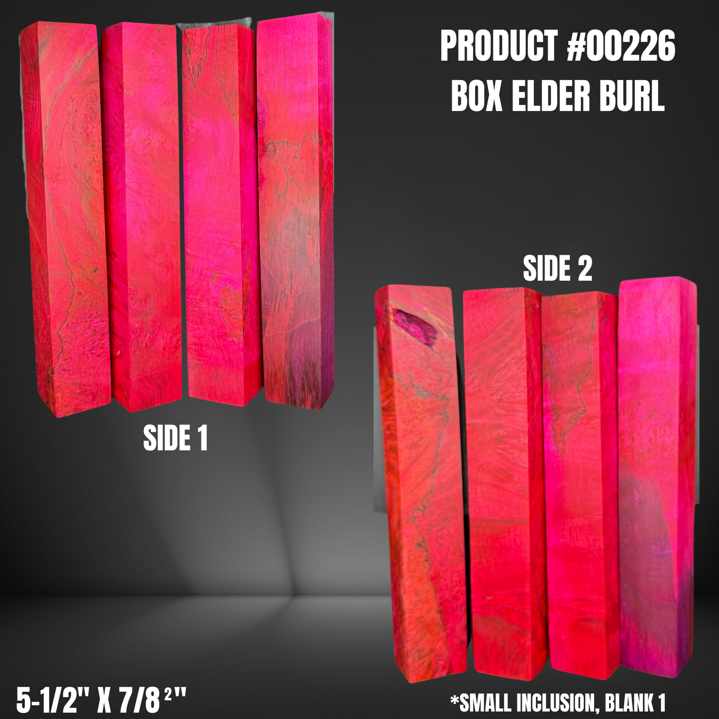 Pink Burl Turning Pen Blank 4 Pack #00226