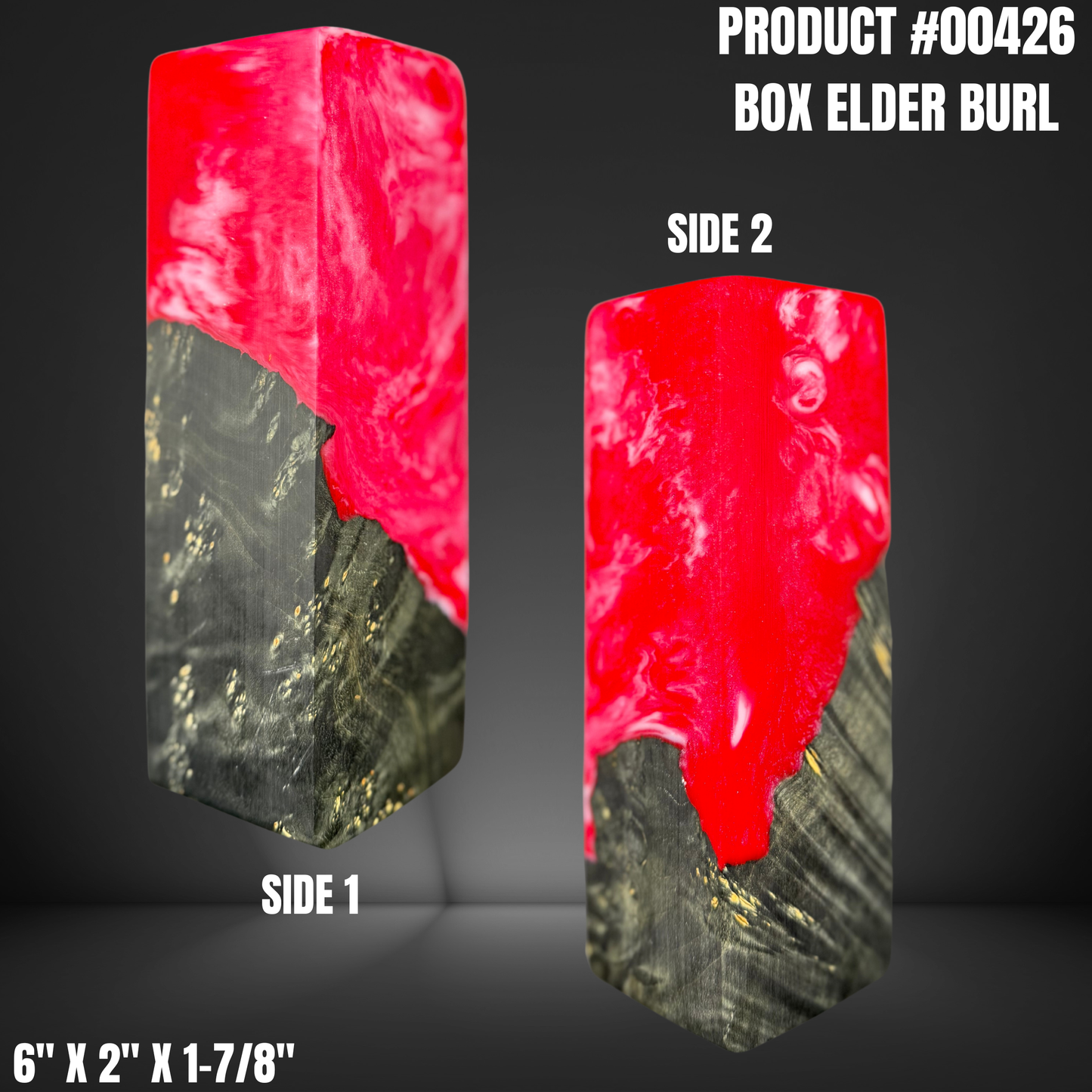 Black Hybrid Knife Handle Scales Turning Blank #00426