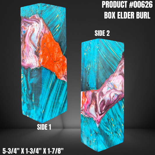 Teal Hybrid Knife Handle Scales Turning Blank #00626