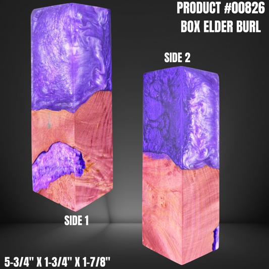 Purple Hybrid Knife Handle Scales Turning Blank #00826