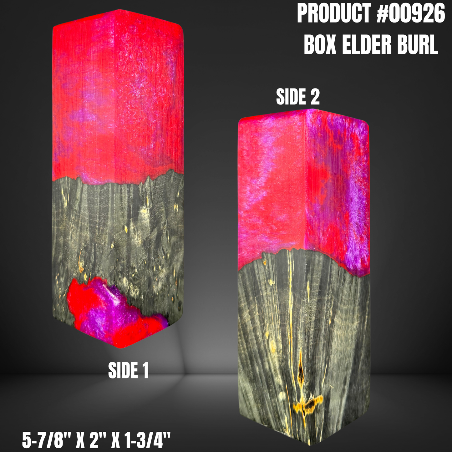 Black Pink Hybrid Knife Handle Scales Turning Blank #00926