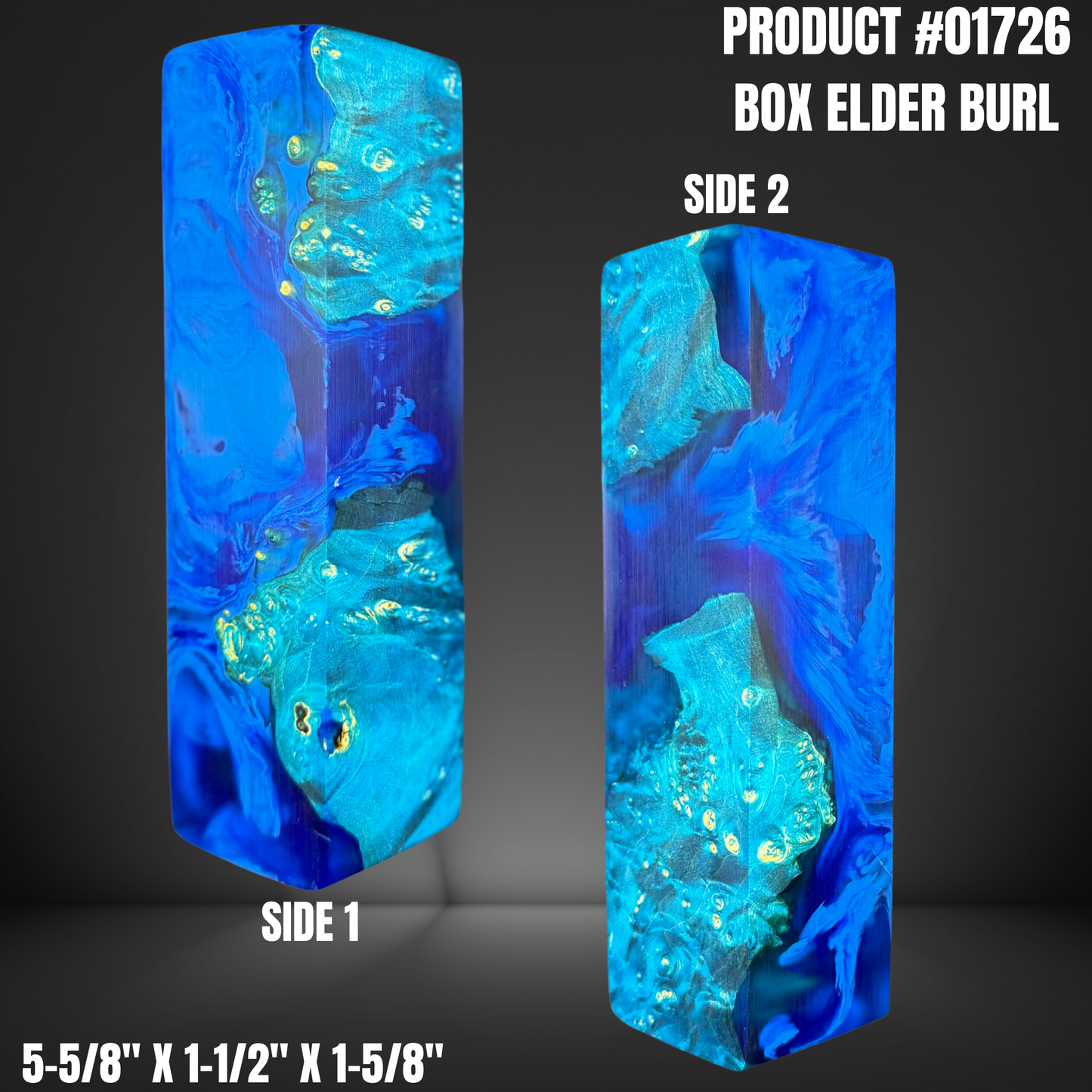 Knife Handle Scales Turning Blank Blue Hybrid #01726