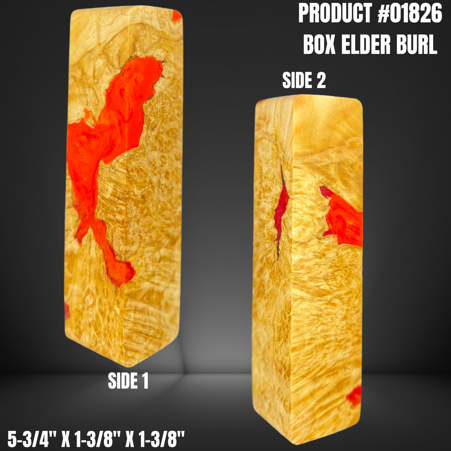 Orange Hybrid Knife Handle Scales Turning Blank #01826