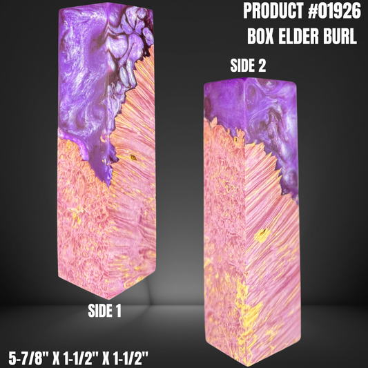 Purple Hybrid Knife Handle Scales Turning Blank #01926