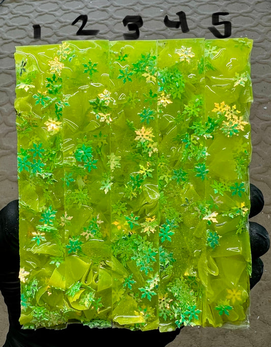 Lemon Lime Snowflake Pen Blank