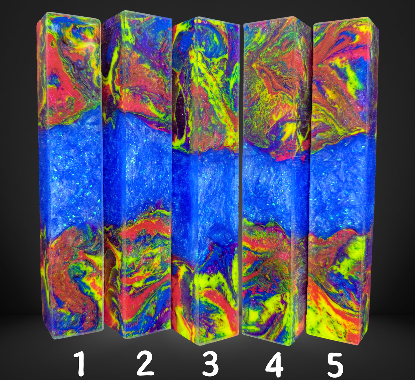 Paint Splatter Geode Swirled Pen Blanks
