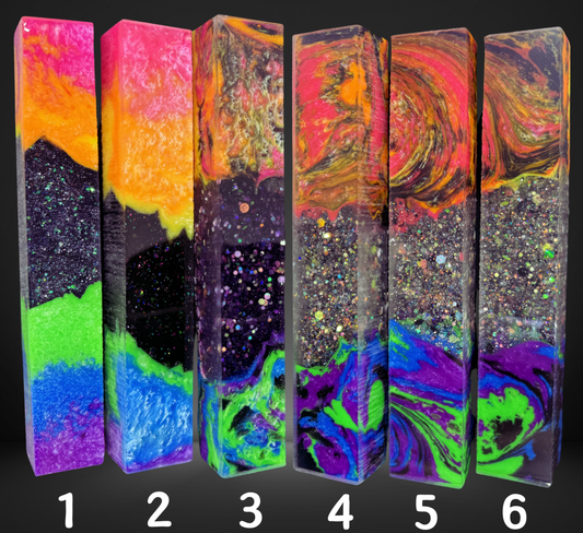 Black Rainbow Variety Geode Swirled Pen Blanks