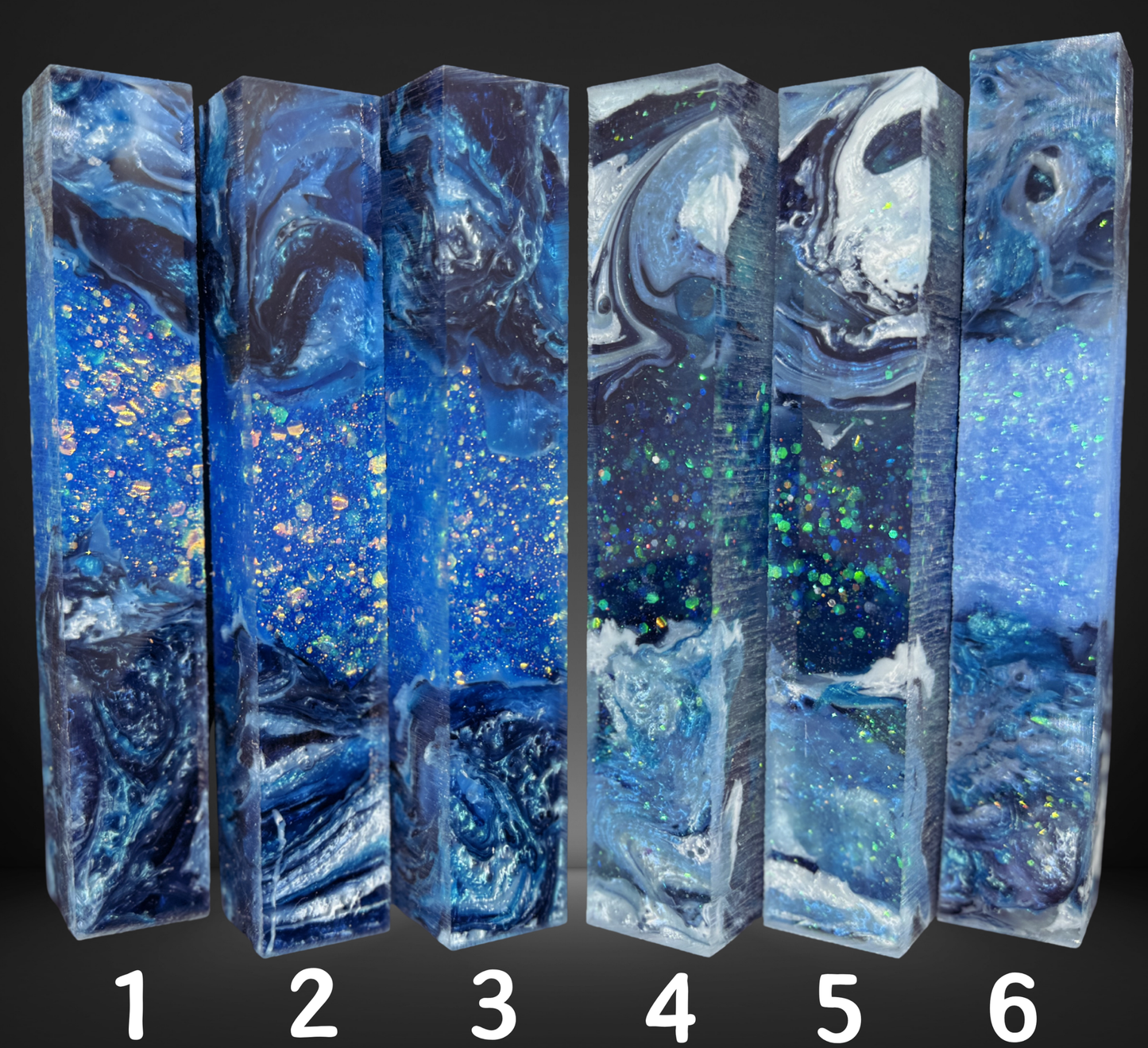 Blue Variety Geode Swirled Pen Blanks