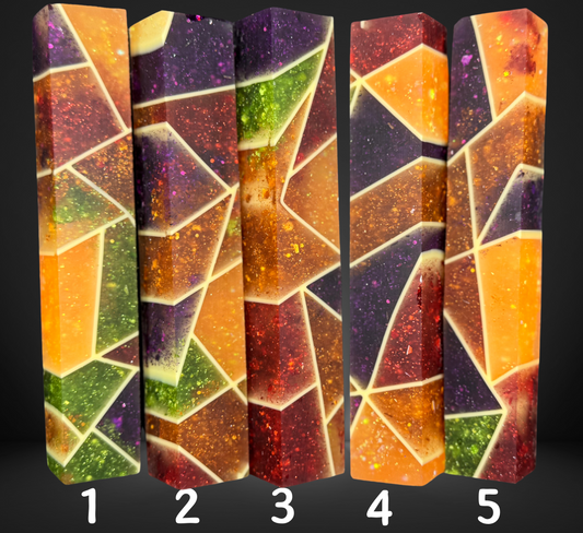 Autumn Glittered Stained Glass Pen Blank