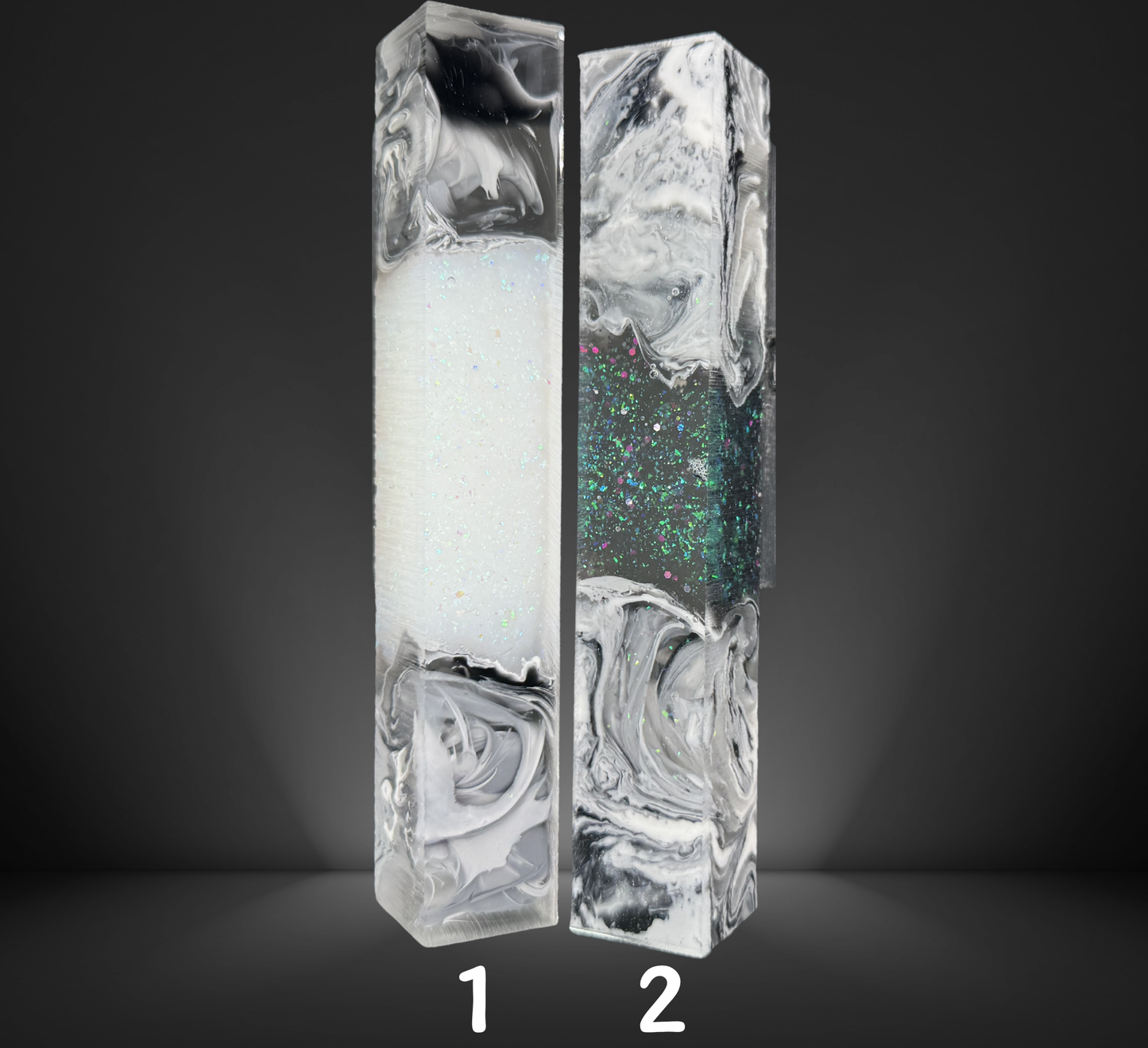 Black and White Geode Swirled Pen Blanks
