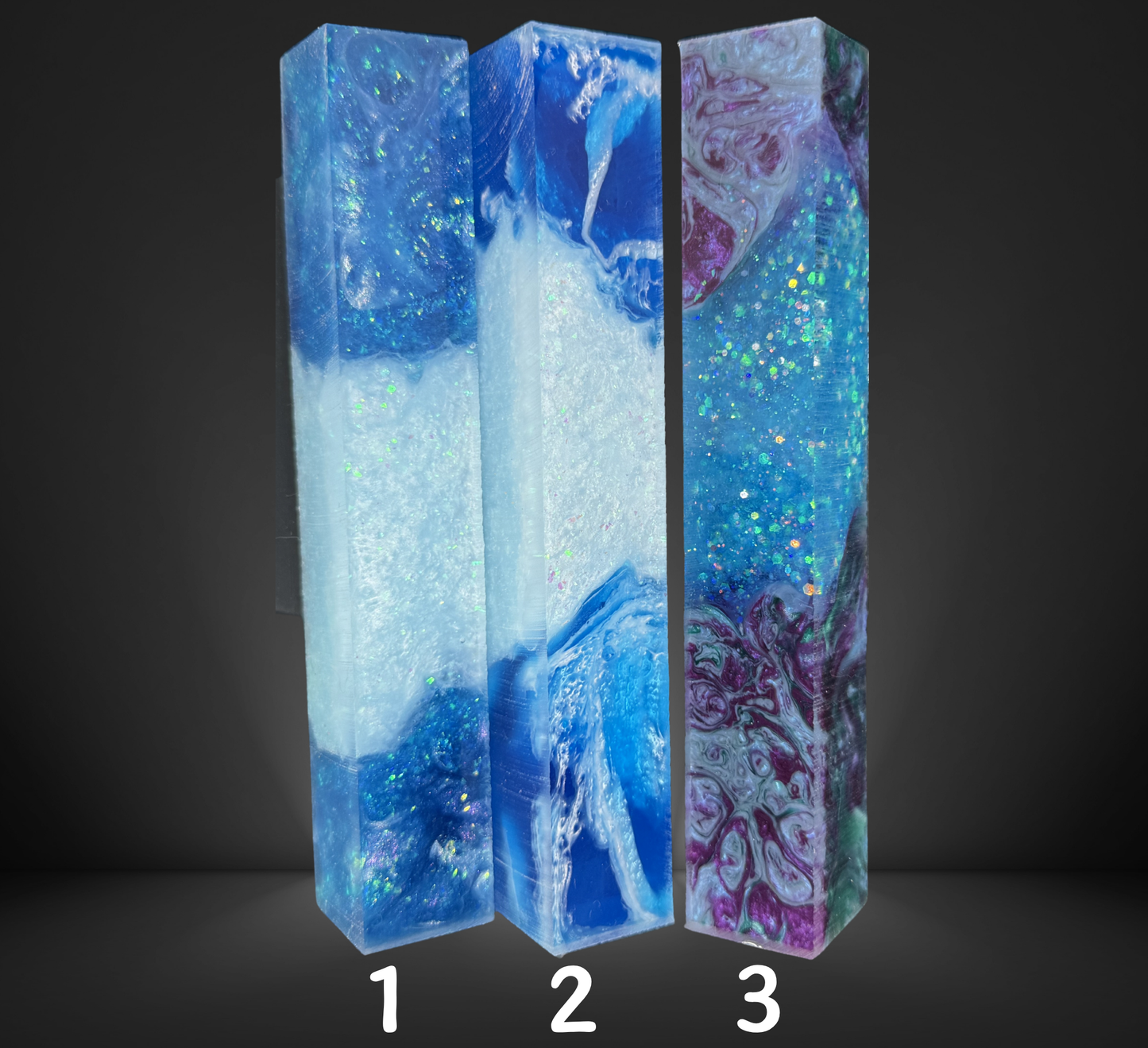 Blue Variety Geode Swirled Pen Blanks
