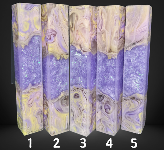 Lavender Geode Swirled Pen Blanks