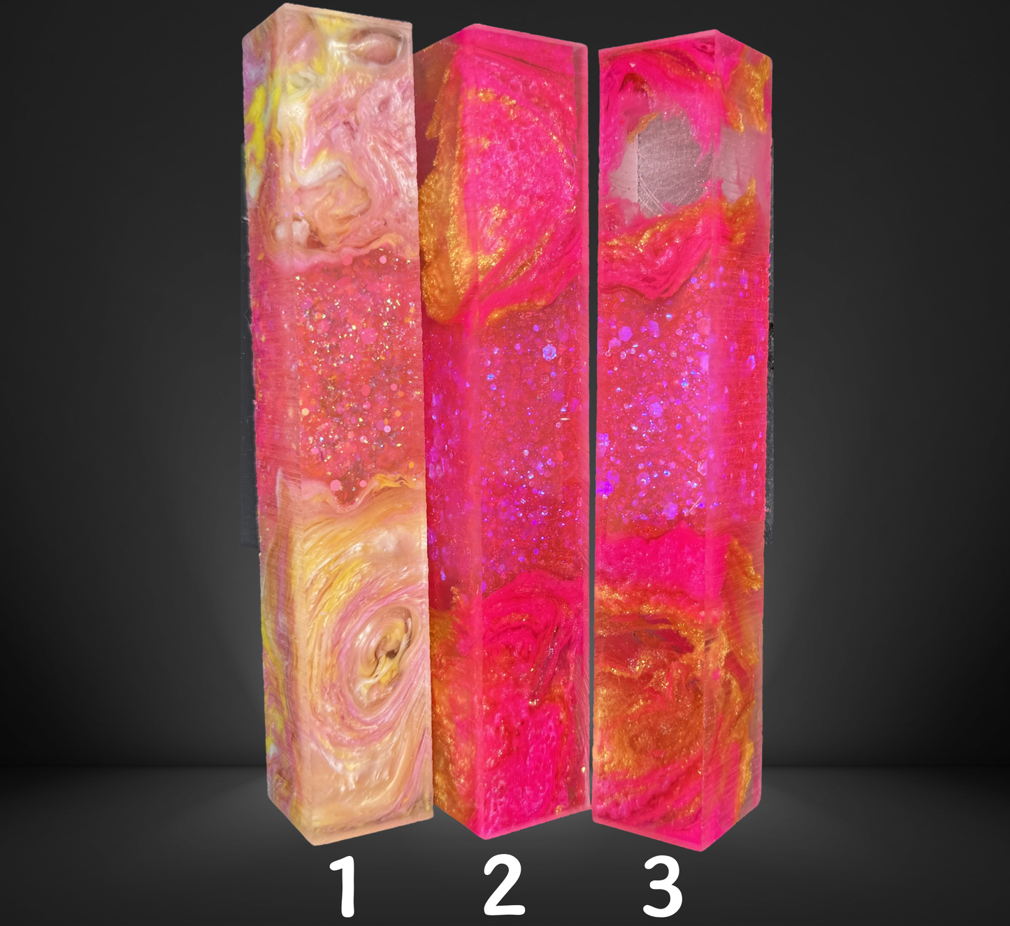 Neon Pink Variety Geode Swirled Pen Blanks