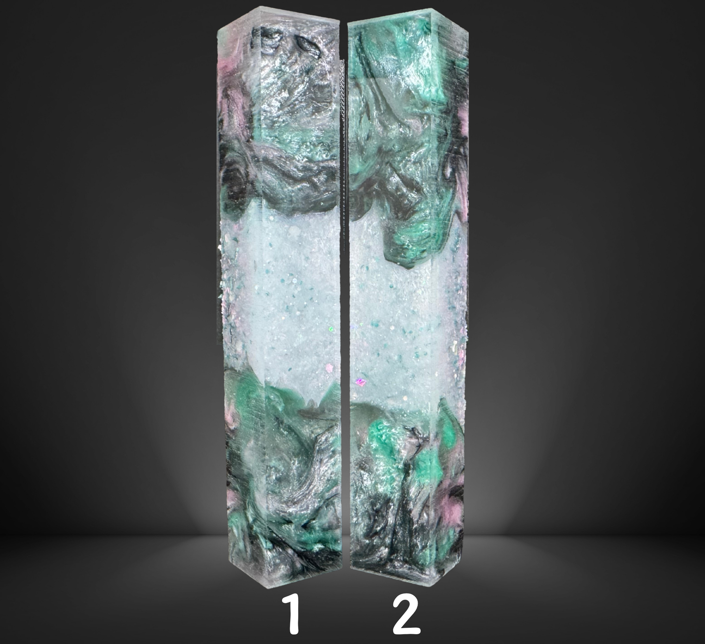 Teal and Pink Geode Swirled Pen Blanks