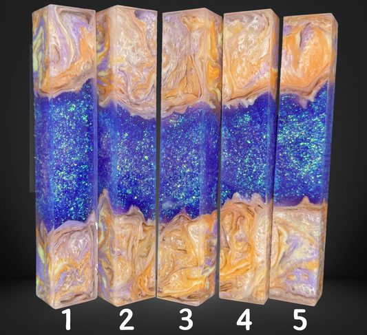 Pastel Sunset Geode Swirled Pen Blanks