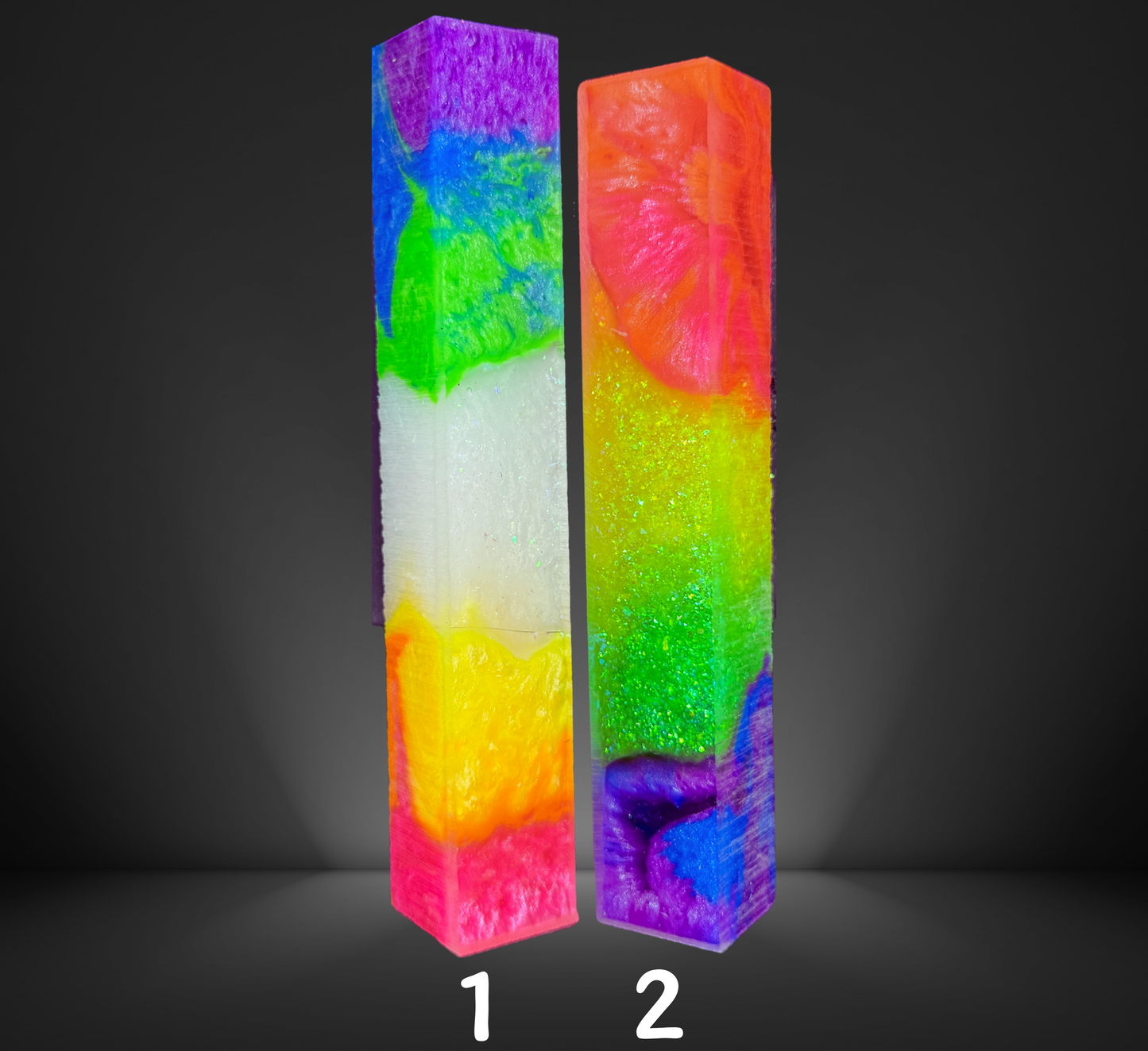 Rainbow Geode Swirled Pen Blanks