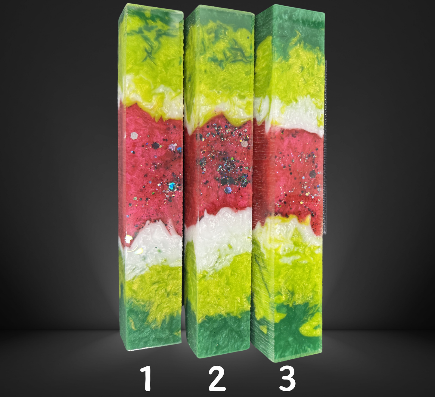 Watermelon Geode Swirled Pen Blanks