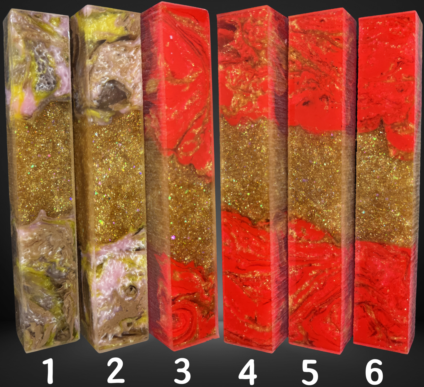 Gold Variety Geode Swirled Pen Blanks