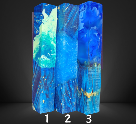 Blue Burl Hybrid Pen Blank