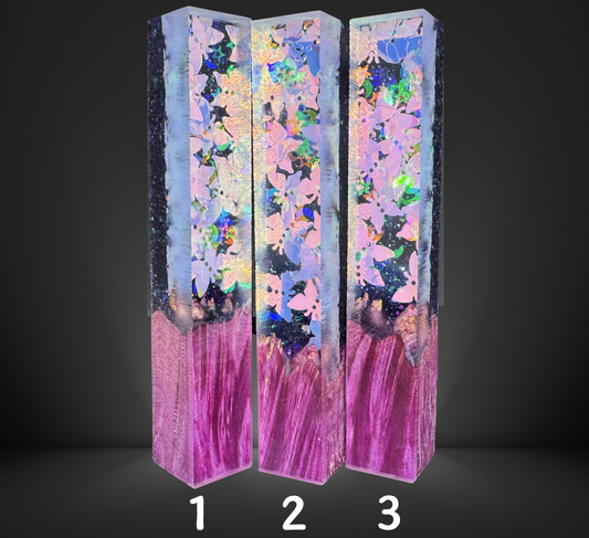 Butterfly Purple Burl Hybrid Pen Blank