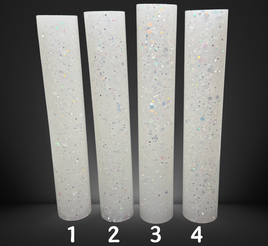 White Glittered Jumbo Round Pen Blank