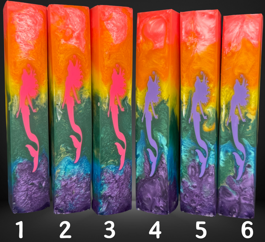 Retro Rainbow Mermaid Pen Blank