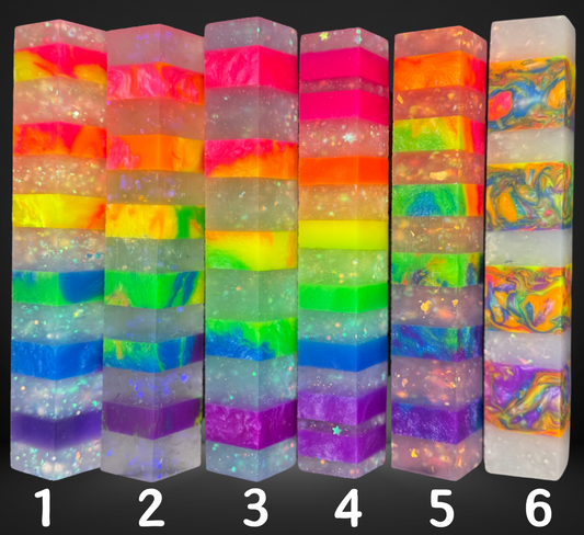 Segmented White Glitter Pen Blank