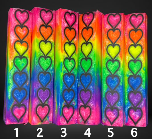 Rainbow Hearts Signature 3D Print Resin Pen Blank