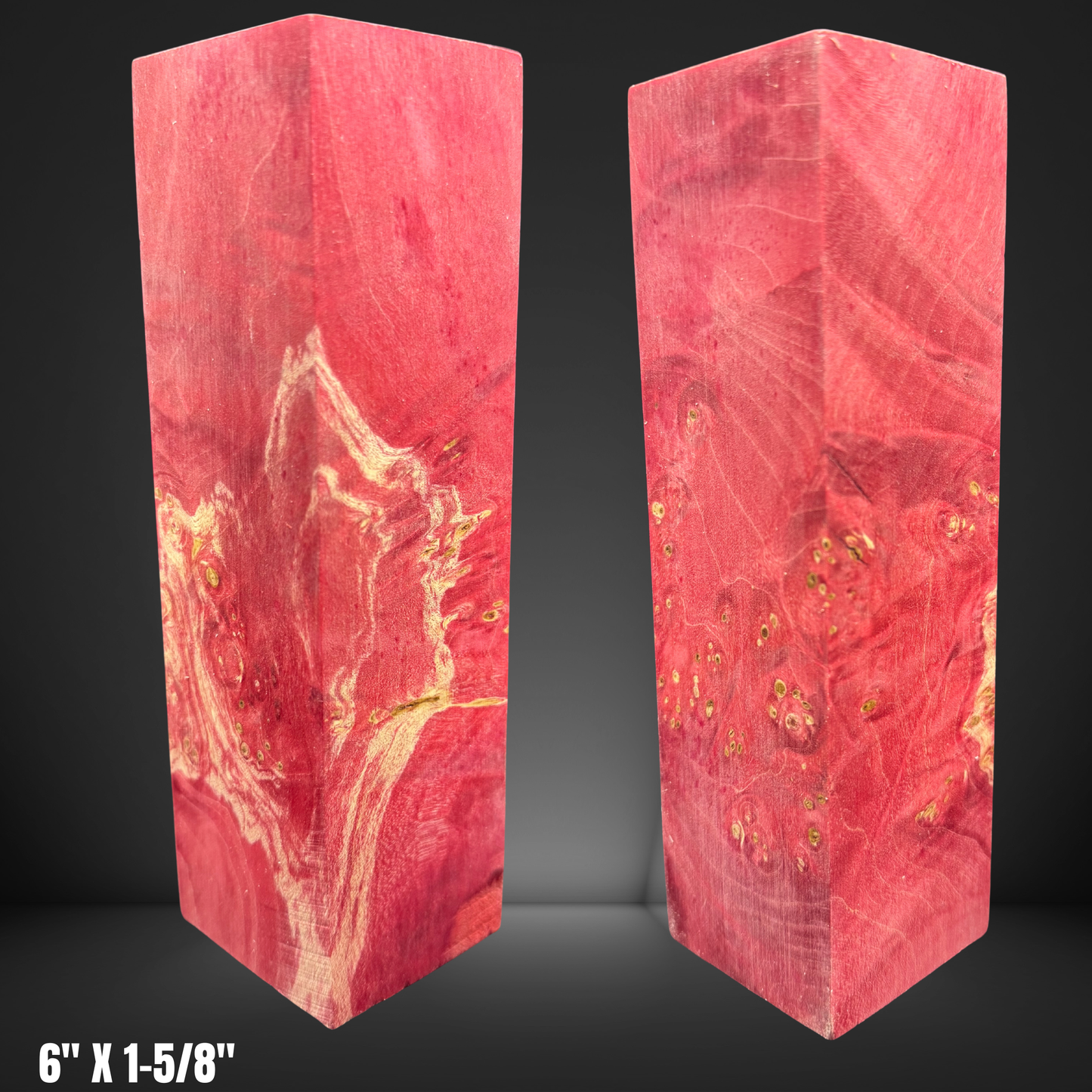 Red Box Elder Burl Stabilized Block #R1