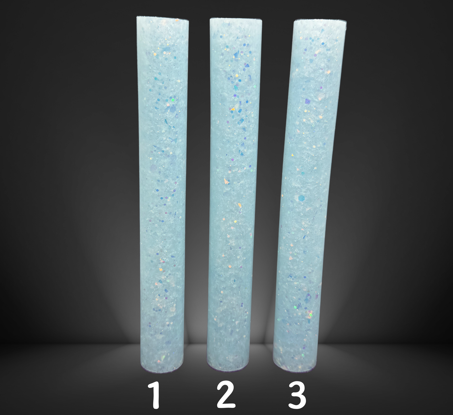 Ice Blue Glittered Round Pen Blank