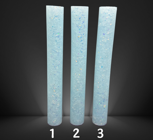 Ice Blue Glittered Round Pen Blank