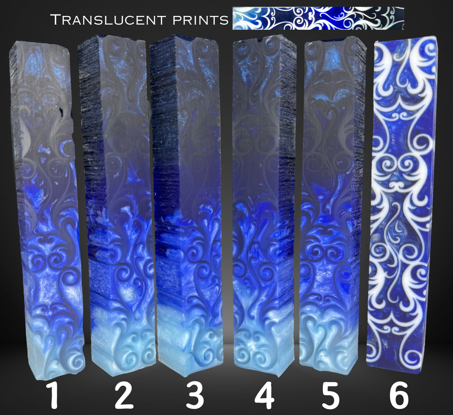 Blue Variety Scroll Pen Blank