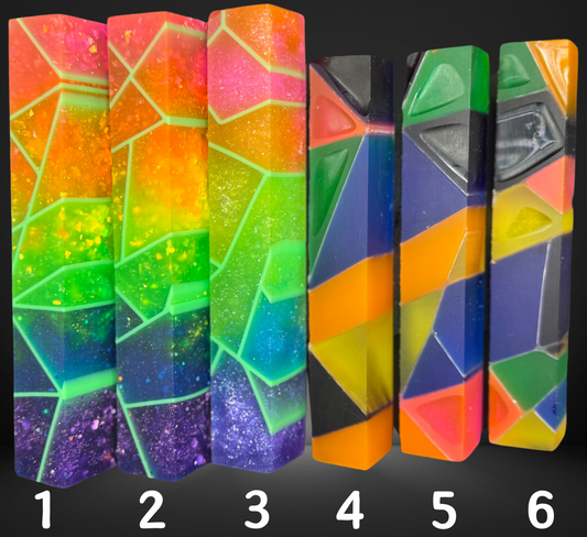Neon Rainbow Variety Stained Glass Pen Blank