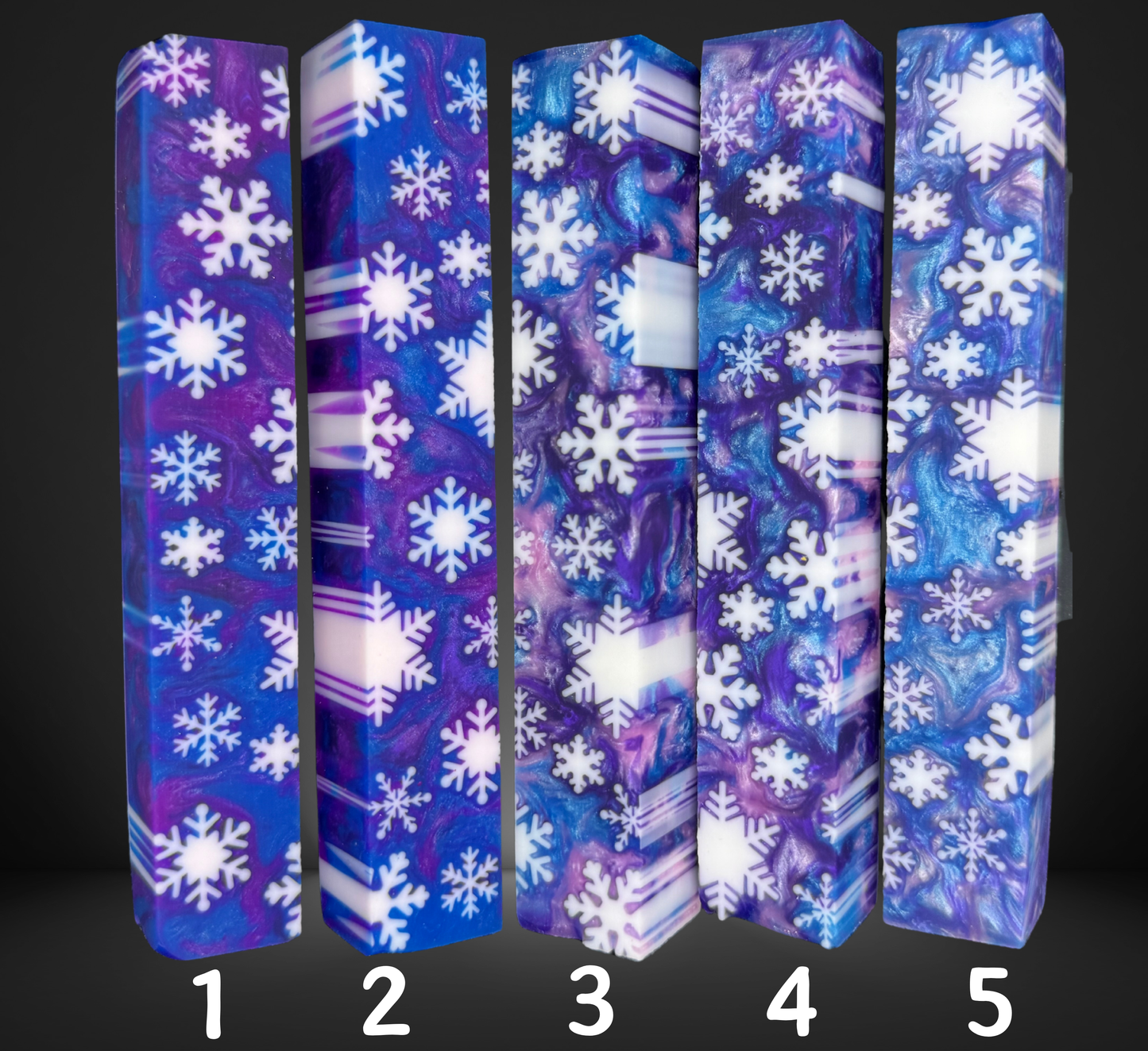 Purple Blue Swirl Snowflake Variety Pen Blank
