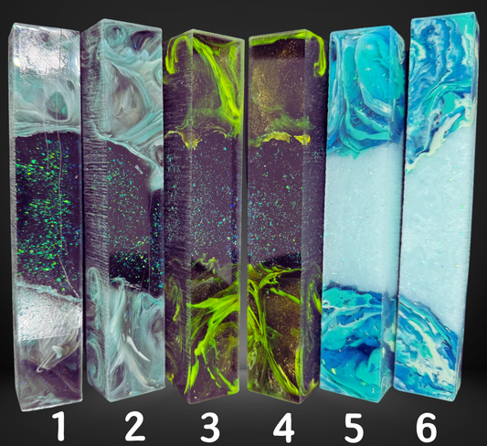 Green Variety Geode Swirled Pen Blanks