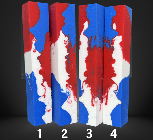Patriotic Swirled Pen Blanks