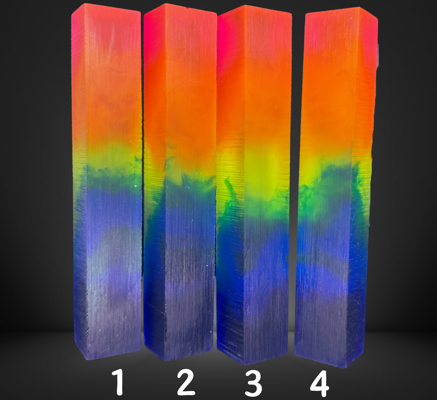 Translucent Rainbow Pen Blanks